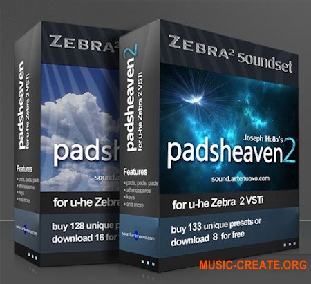 Sound Artenuovo - Padsheaven Bundle Pack for u-he Zebra 2 - пресеты Zebra 2