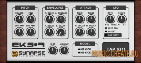 EKS-9 (Electronic Kickdrum Synthesizer) от Synapse Audio - драм синтезатор