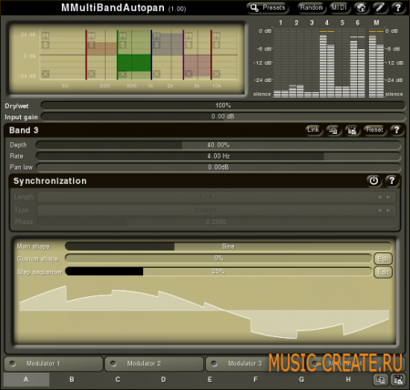 MMultiBandAutopan 2.01 от MeldaProduction - панорамирование